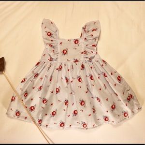 Baby Gap Girls Floral Flutter Dress Size 6-12 M